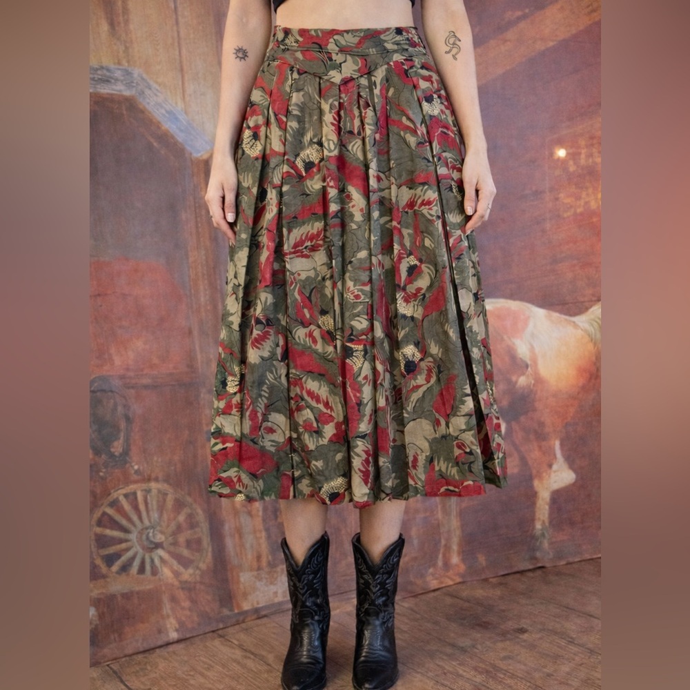 NWT Vintage Azner Reli Italian Wool Pleated Midi Skirt Hudson’s Bay 44